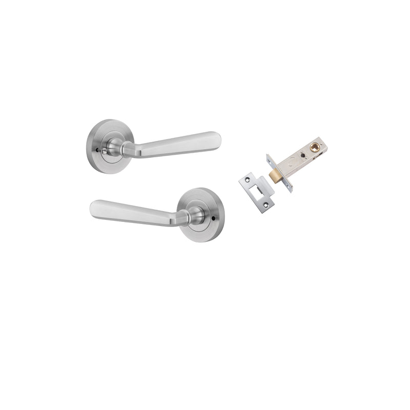 Copenhagen Lever on Rose Brushed Chrome Inbuilt Privacy Kit