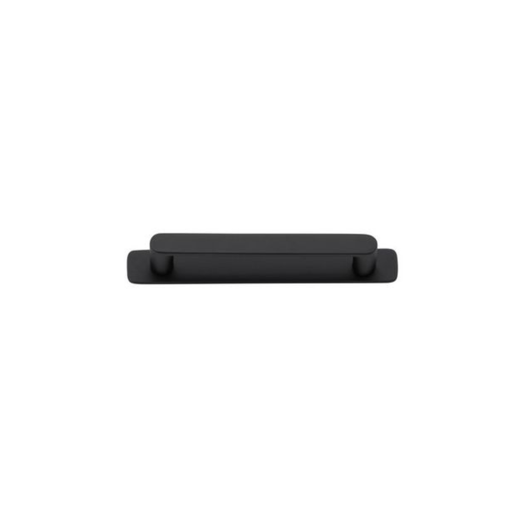 Osaka Cabinet Pull with Backplate Matt Black CTC 128mm
