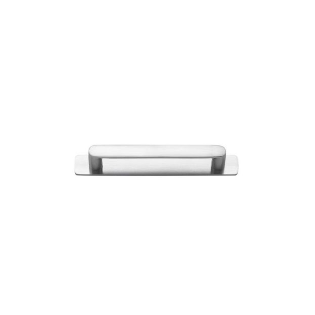 Osaka Cabinet Pull with Backplate Brushed Chrome CTC 128mm