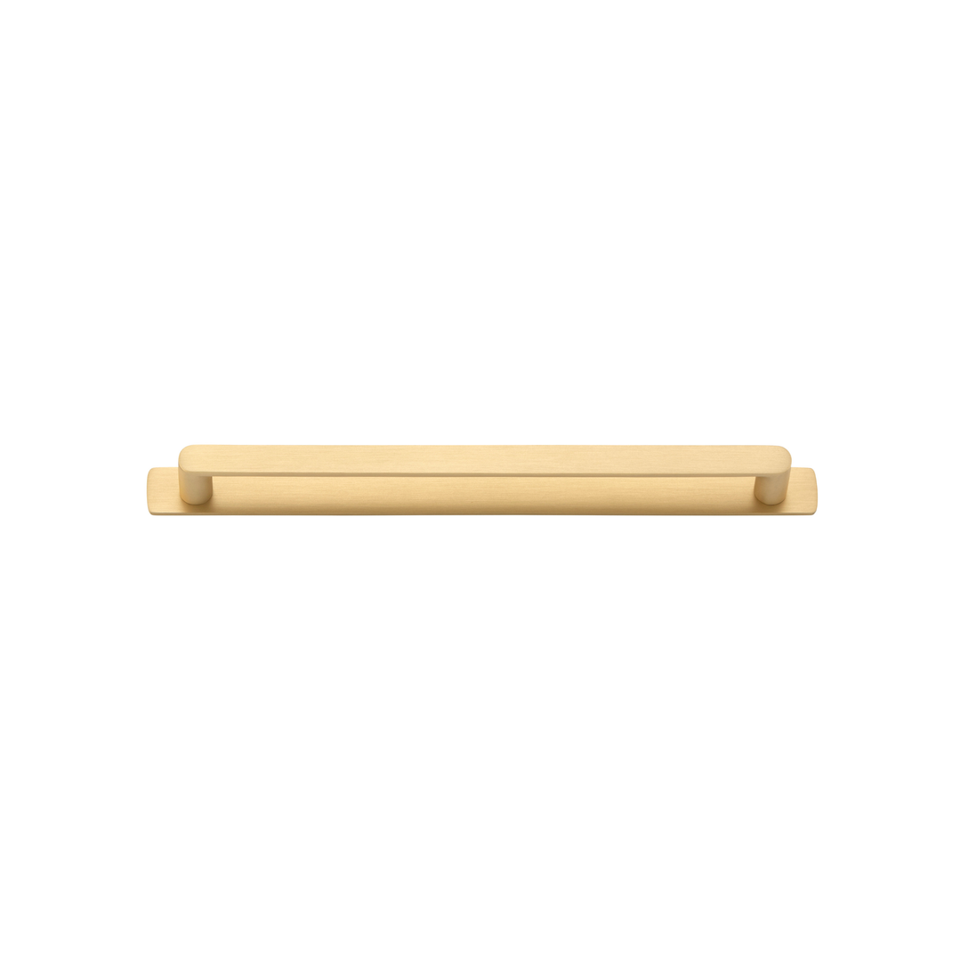 Osaka Cabinet Pull with Backplate Brushed Brass CTC 256mm