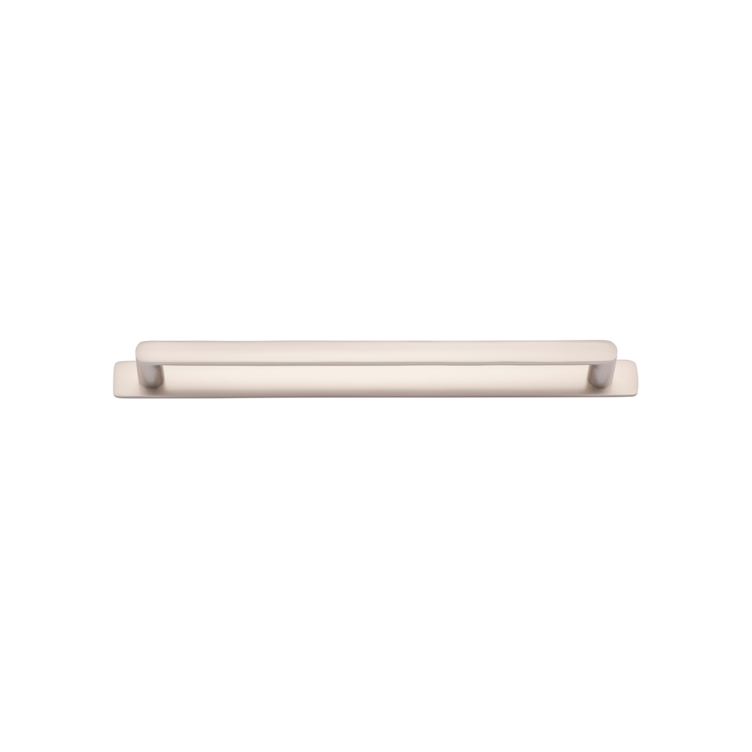 Osaka Cabinet Pull with Backplate Satin Nickel CTC 256mm