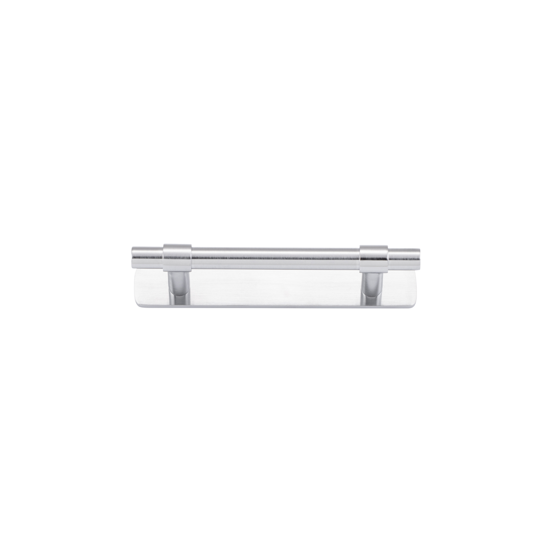 Helsinki Cabinet Pull with Backplate Brushed Chrome CTC 96mm