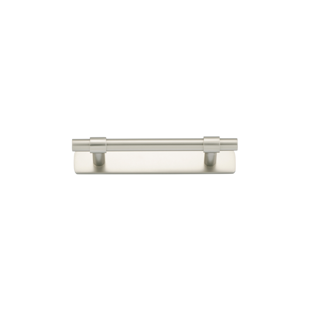 Helsinki Cabinet Pull with Backplate Satin Nickel CTC 96mm