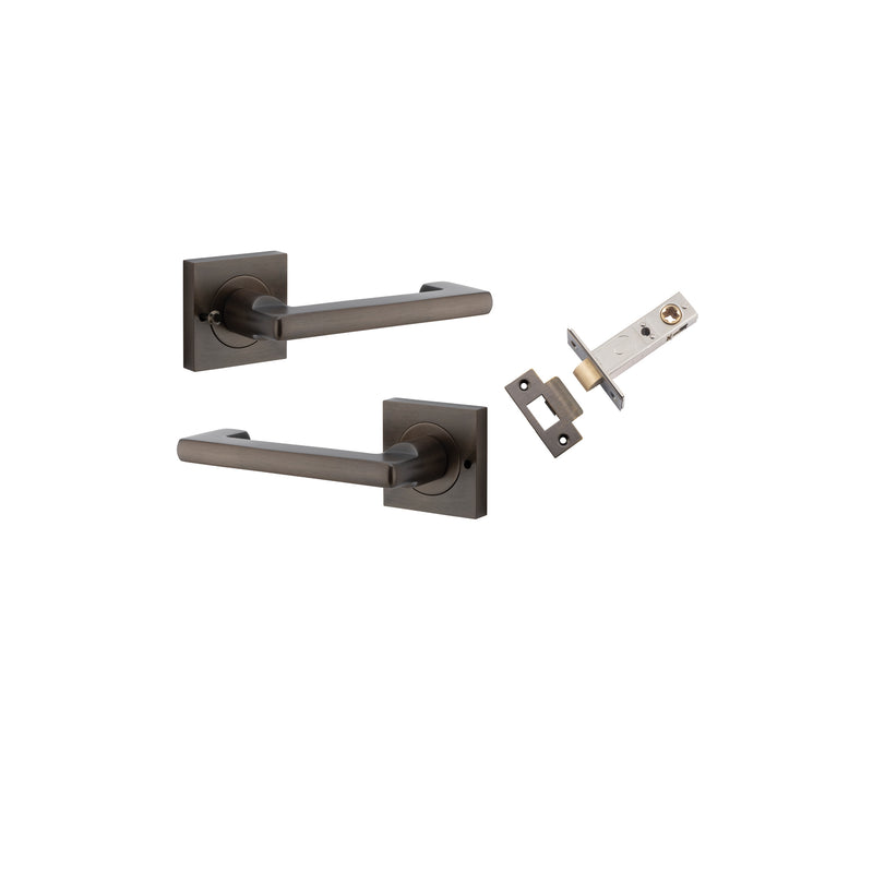 Baltimore Return Lever on Square Rose Signature Brass Inbuilt Privacy Kit