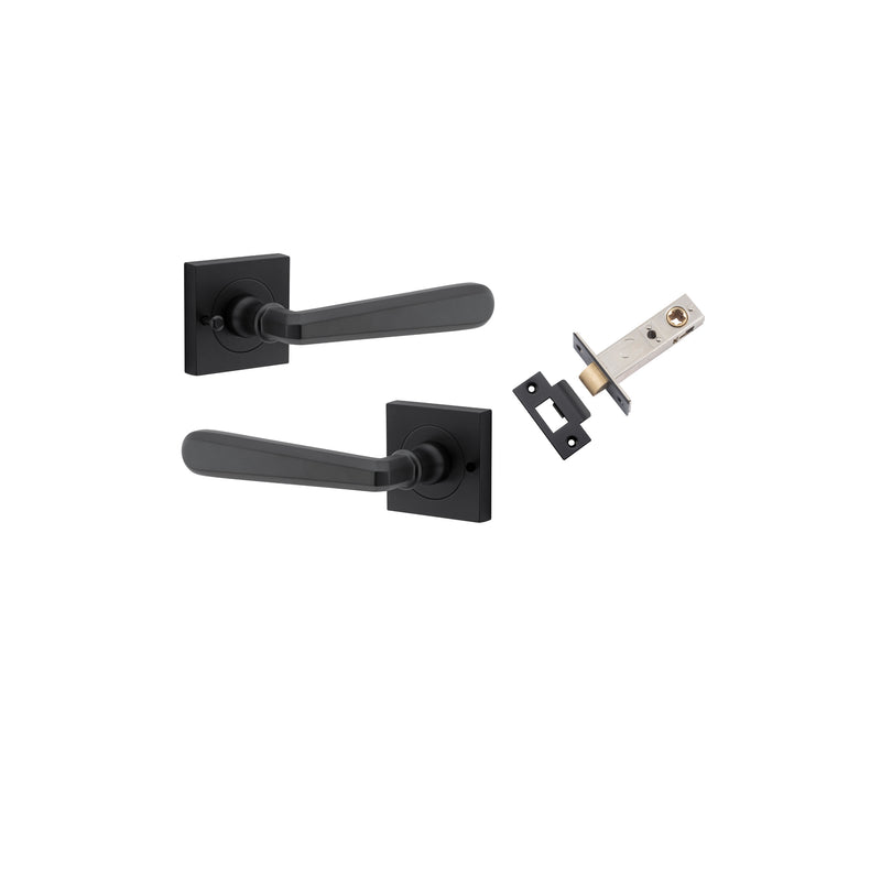 Copenhagen Lever on Square Rose Matt Black Inbuilt Privacy Kit