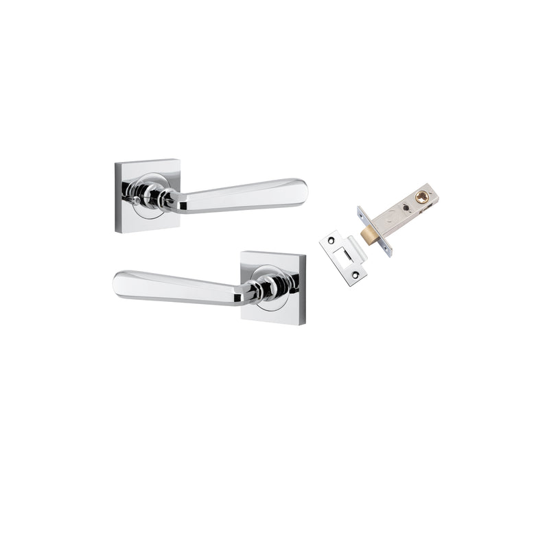 Copenhagen Lever on Square Rose Polished Chrome Inbuilt Privacy Kit