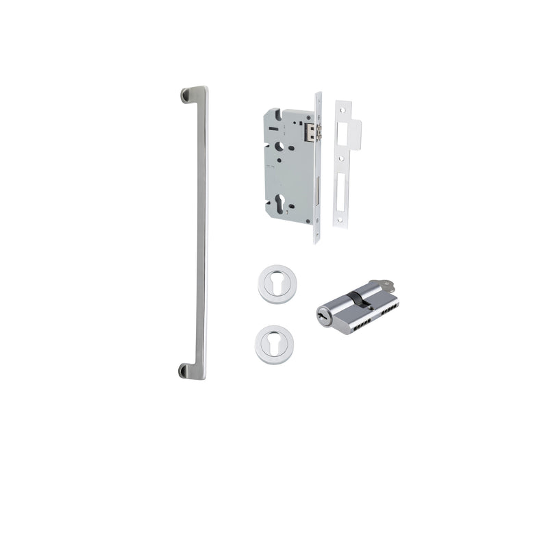 Baltimore Pull Handle Brushed Chrome 600mm Entrance Kit - Key/Key