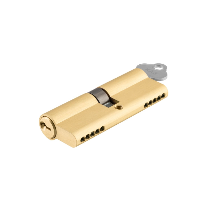 Euro Cylinder Dual Function Brushed Gold PVD 65mm