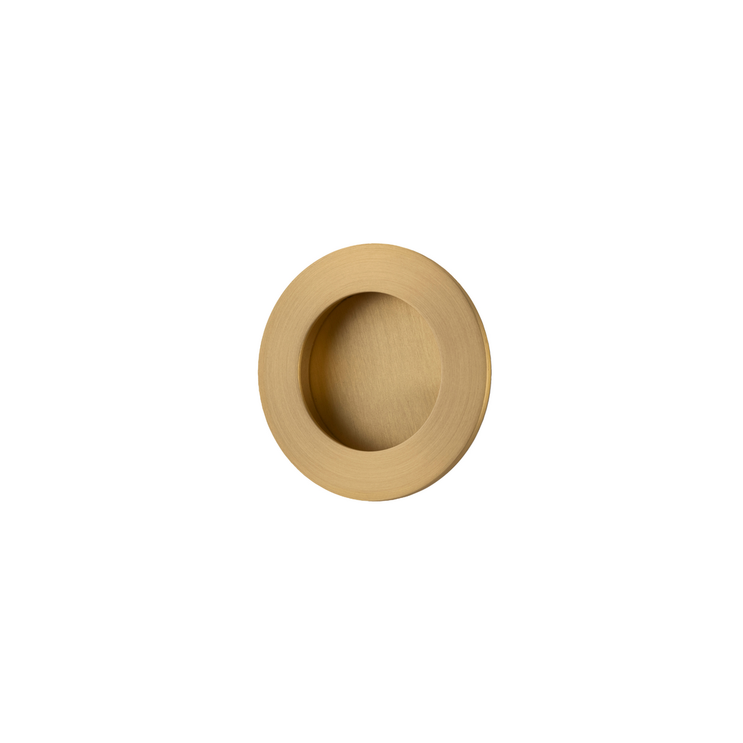 Flush Pull Round Brushed Brass