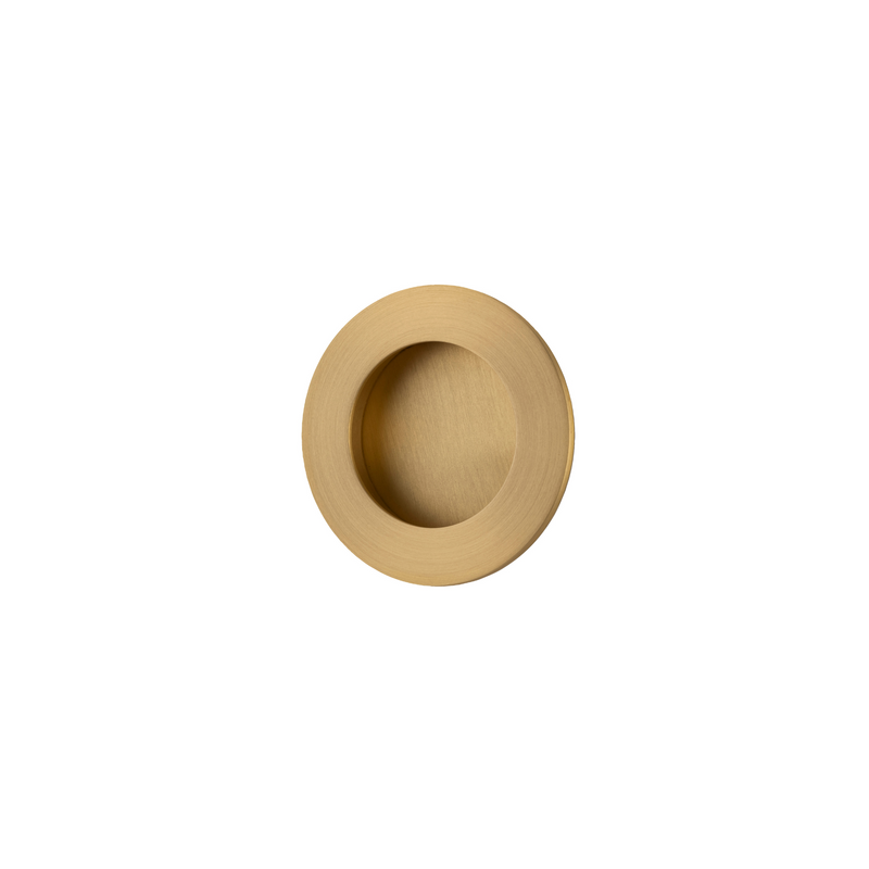 Flush Pull Round Brushed Brass