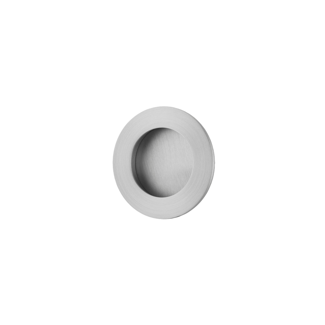 Flush Pull Round Brushed Chrome