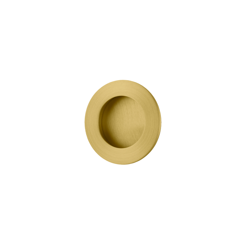 Flush Pull Round Brushed Gold PVD