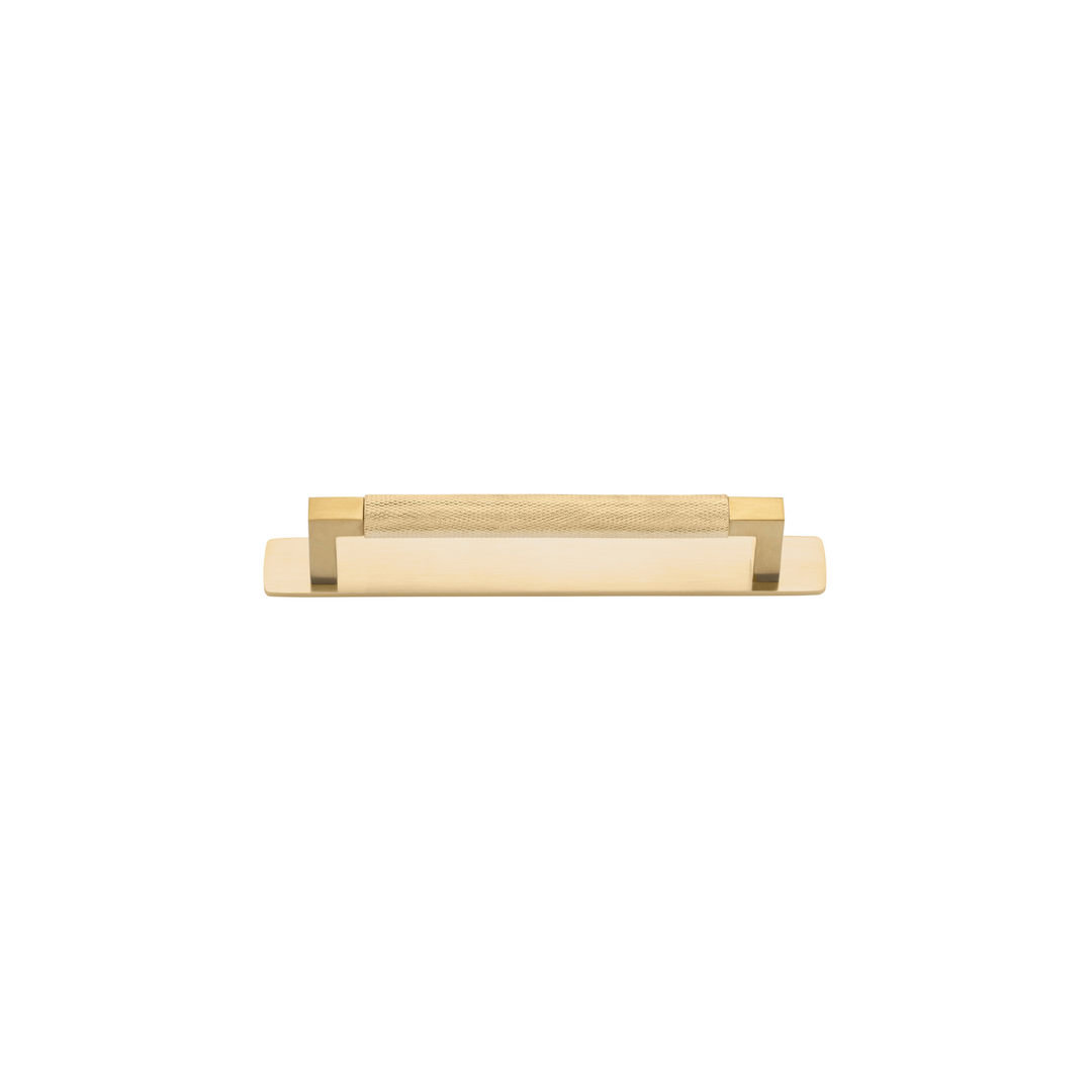 Brunswick Cabinet Pull with Backplate Brushed Gold PVD CTC 160mm
