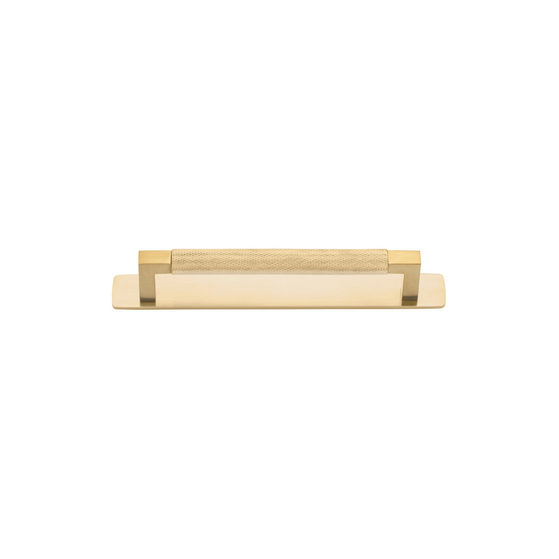 Brunswick Cabinet Pull with Backplate Brushed Gold PVD CTC 160mm