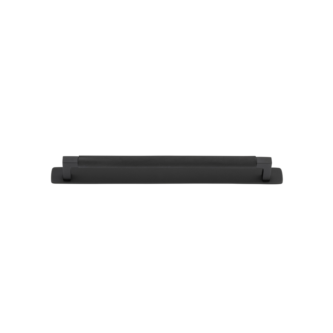 Brunswick Cabinet Pull with Backplate Matt Black CTC 256mm