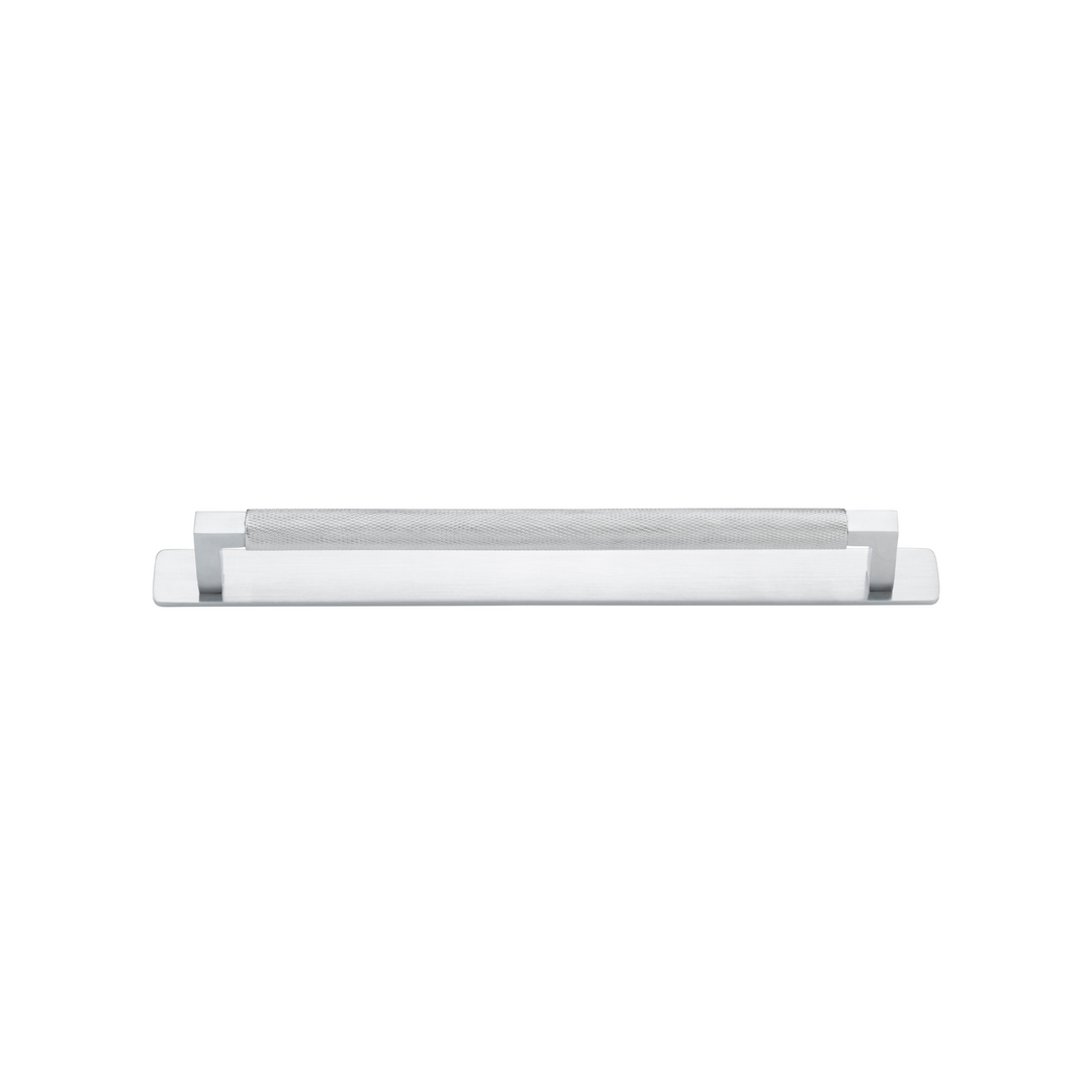 Brunswick Cabinet Pull with Backplate Brushed Chrome CTC 256mm