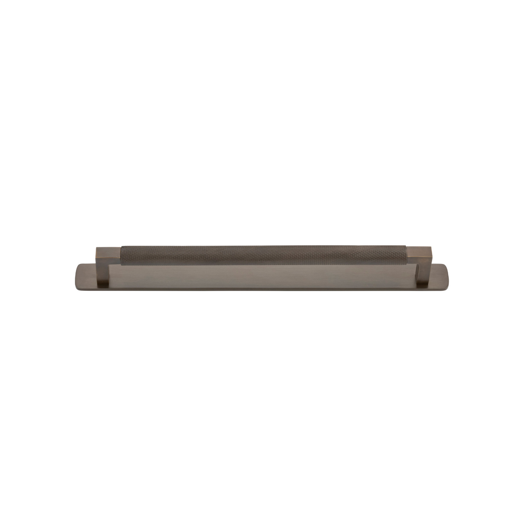 Brunswick Cabinet Pull with Backplate Signature Brass CTC 256mm