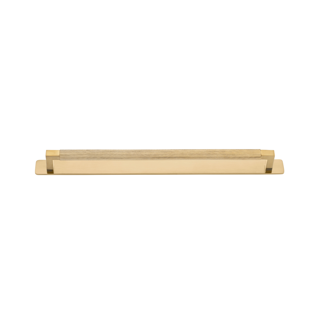 Brunswick Cabinet Pull with Backplate Brushed Gold PVD CTC 320mm
