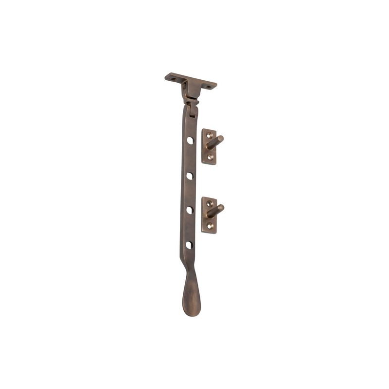 Casement Stay - Base Fix Antique Brass 200mm