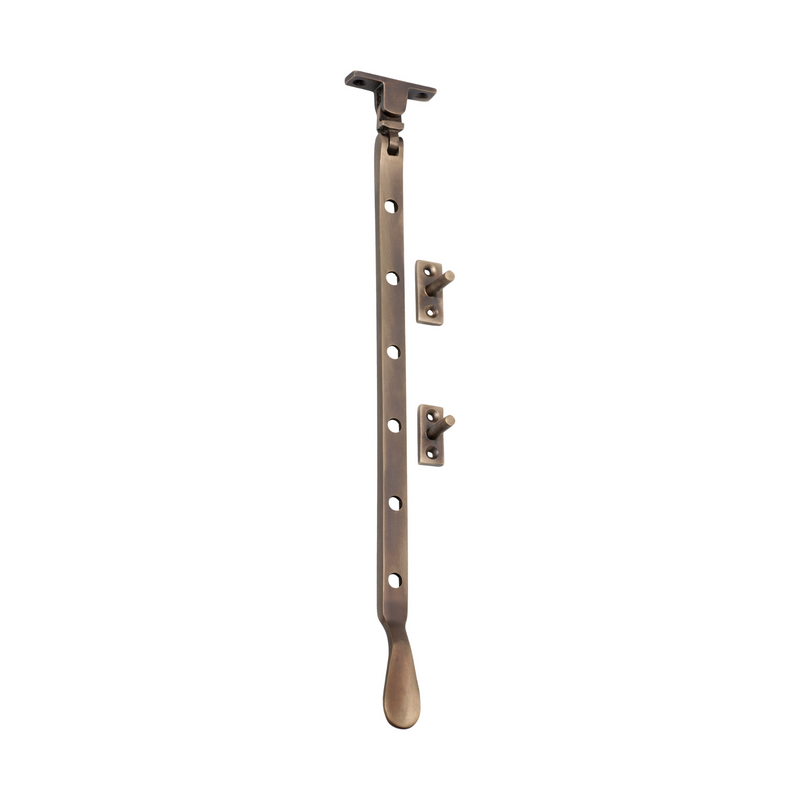 Casement Stay - Base Fix Antique Brass 300mm