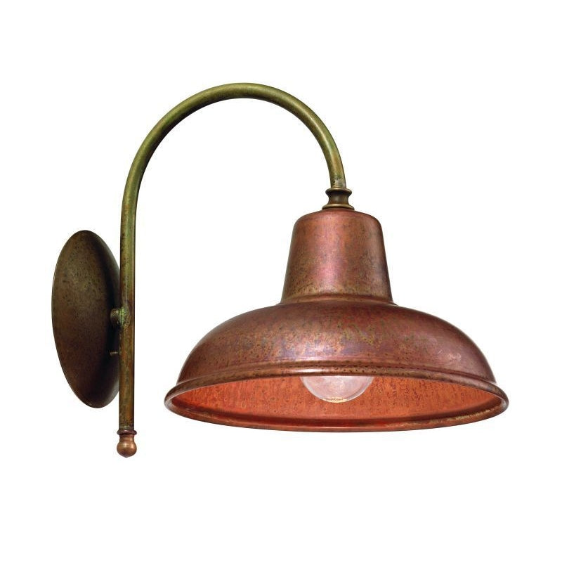 Contrada Brass and Copper Gooseneck Wall Light