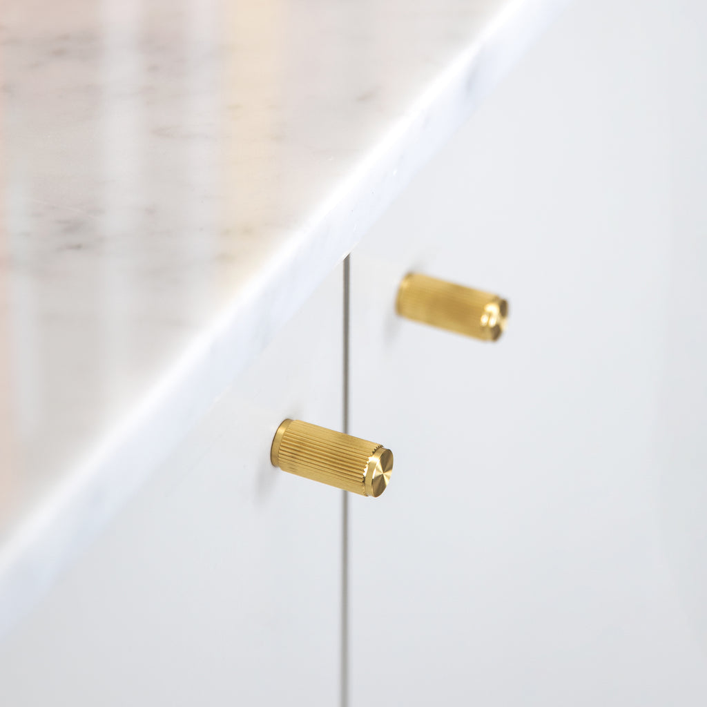 Furniture Knob / Linear / Brass - Pair