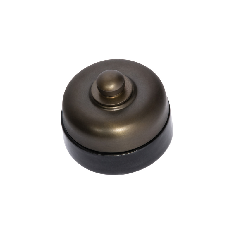 Black Porcelain Base Dimmer Antique Brass