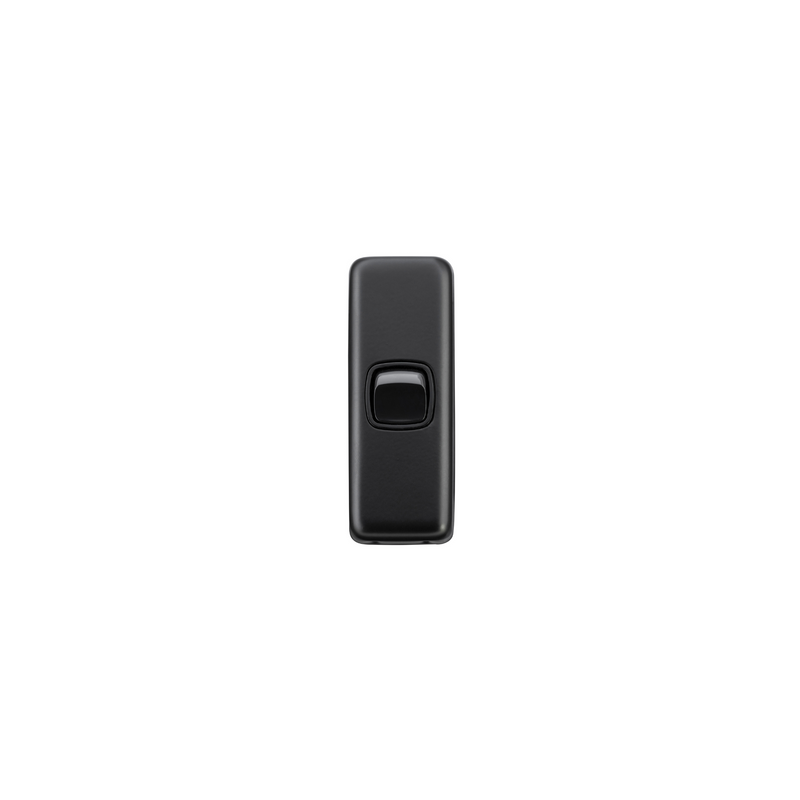 Switch - Architrave - Rocker 1 Gang Matt Black/Black