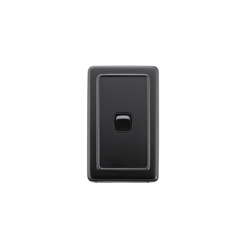 Switch - Rocker 1 Gang Matt Black/Black