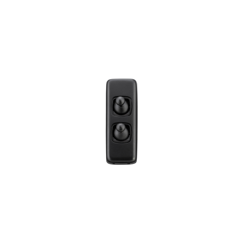 Switch - Architrave - Toggle 2 Gang Matt Black/Black