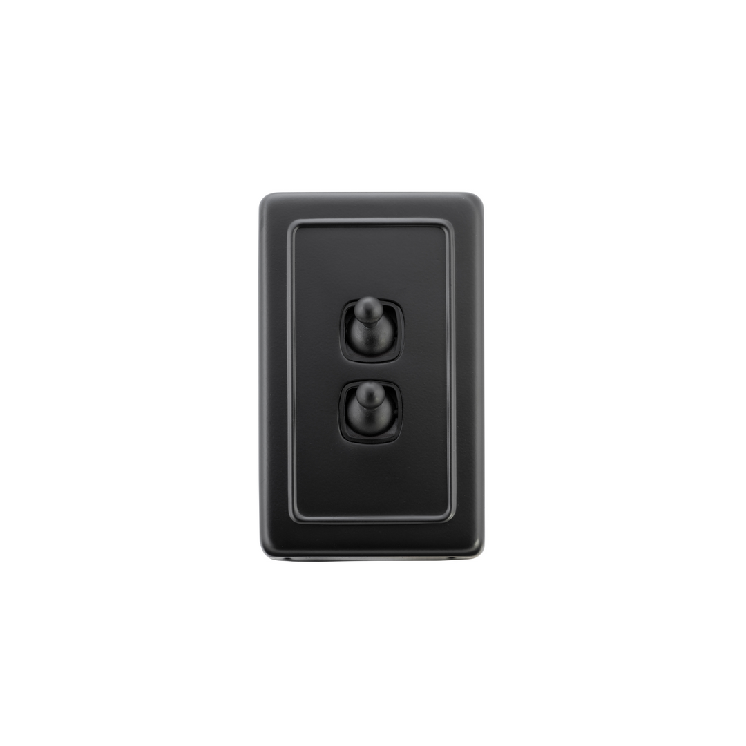 Switch - Toggle 2 Gang Matt Black/Black