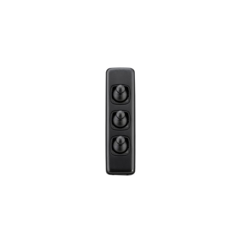 Switch - Architrave - Toggle 3 Gang Matt Black/Black