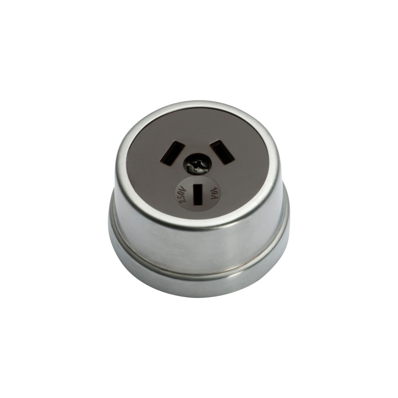 Traditional Socket Satin Chrome/Brown