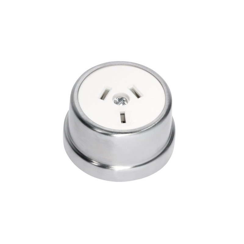 Traditional Socket Satin Chrome/White