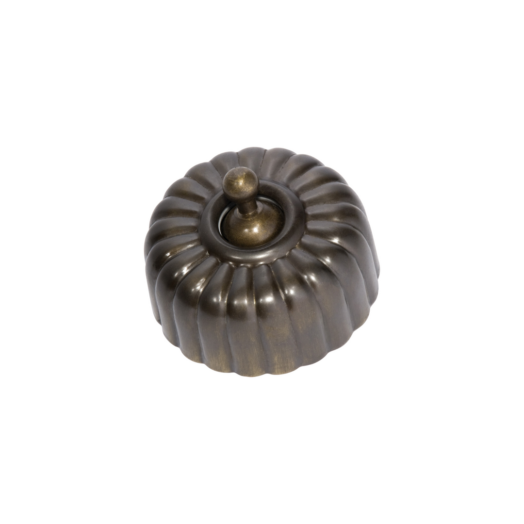 Fluted Switch Antique Brass
