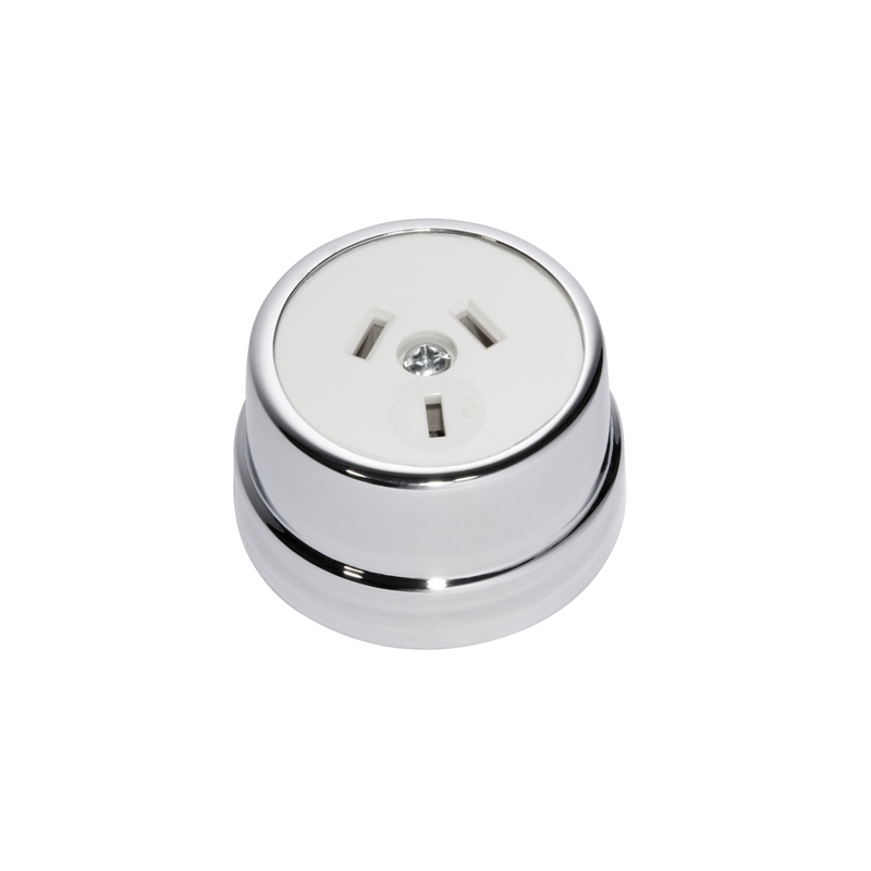 Traditional Socket Polished Chrome/White