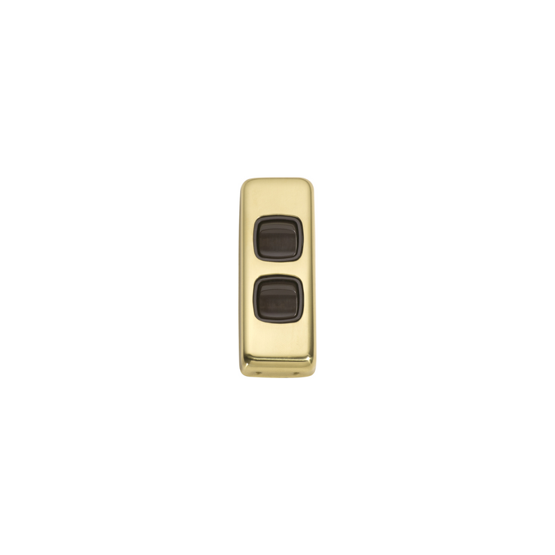 Switch - Architrave - Rocker 2 Gang Polished Brass/Brown