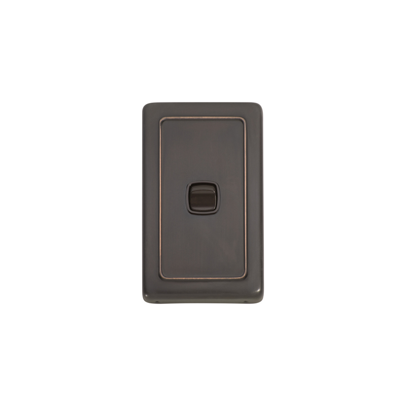 Switch - Rocker 1 Gang Antique Copper/Brown