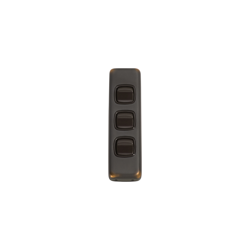 Switch - Architrave - Rocker 3 Gang Antique Copper/Brown