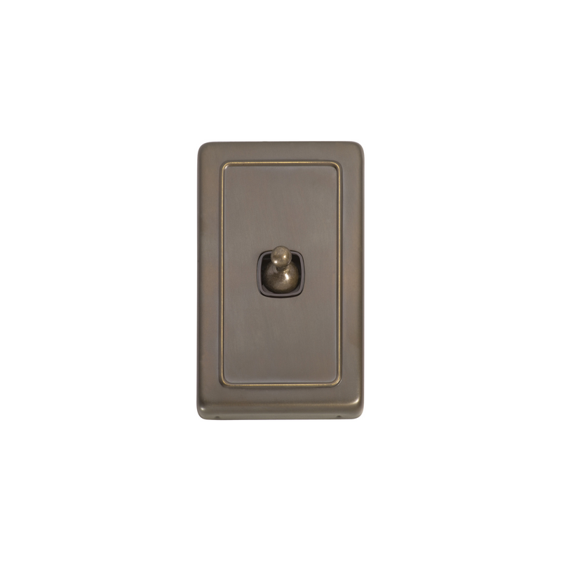 Switch - Toggle 1 Gang Antique Brass/Brown