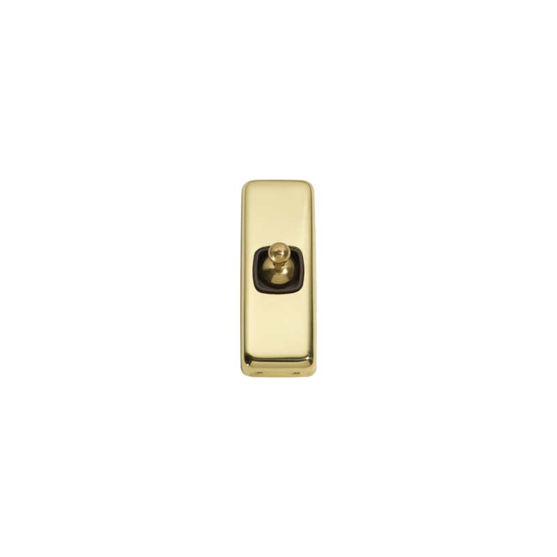 Switch - Architrave - Toggle 1 Gang Polished Brass/Brown