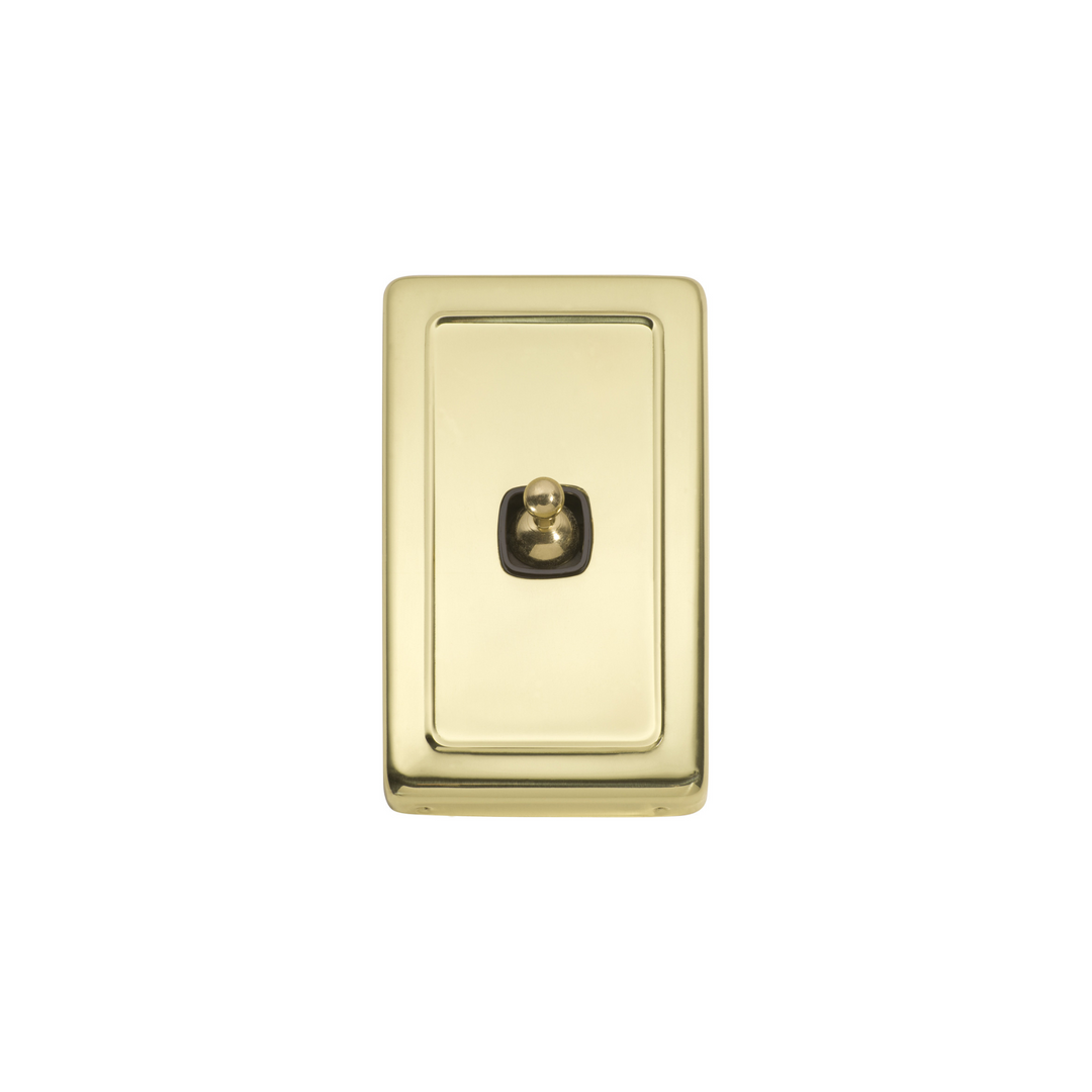 Switch - Toggle 1 Gang Polished Brass/Brown