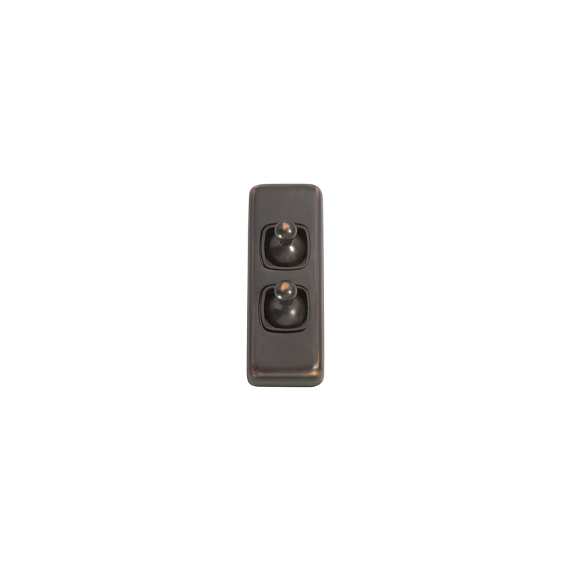 Switch - Architrave - Toggle 2 Gang Antique Copper/Brown