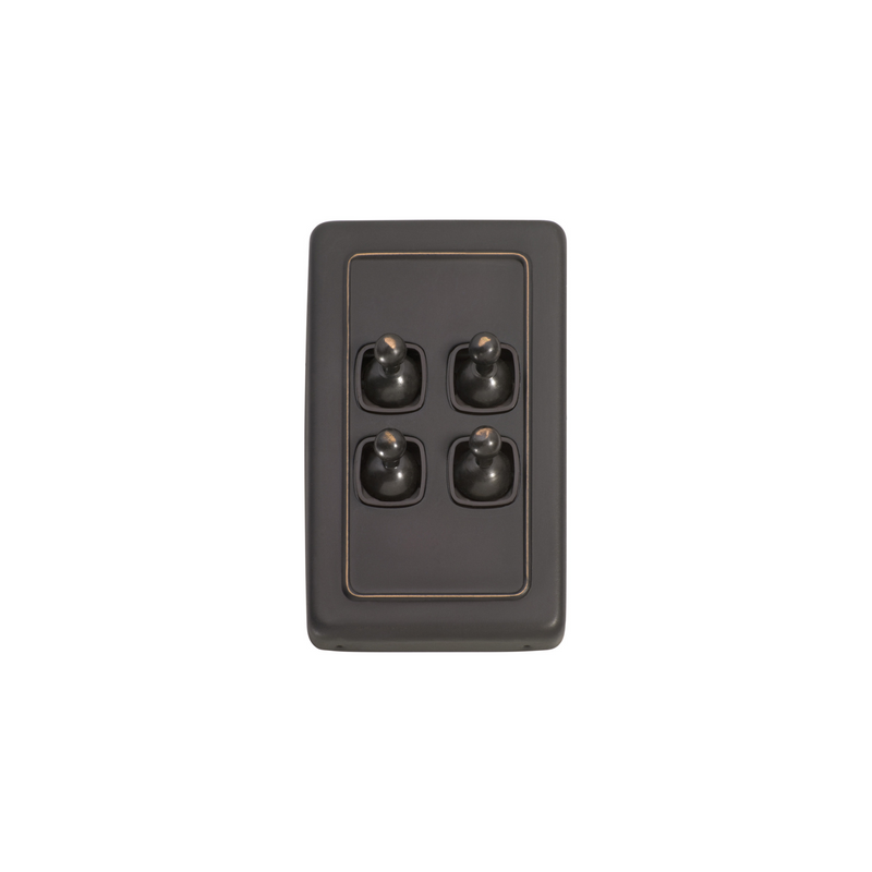 Switch - Toggle 4  Gang Antique Copper/Brown