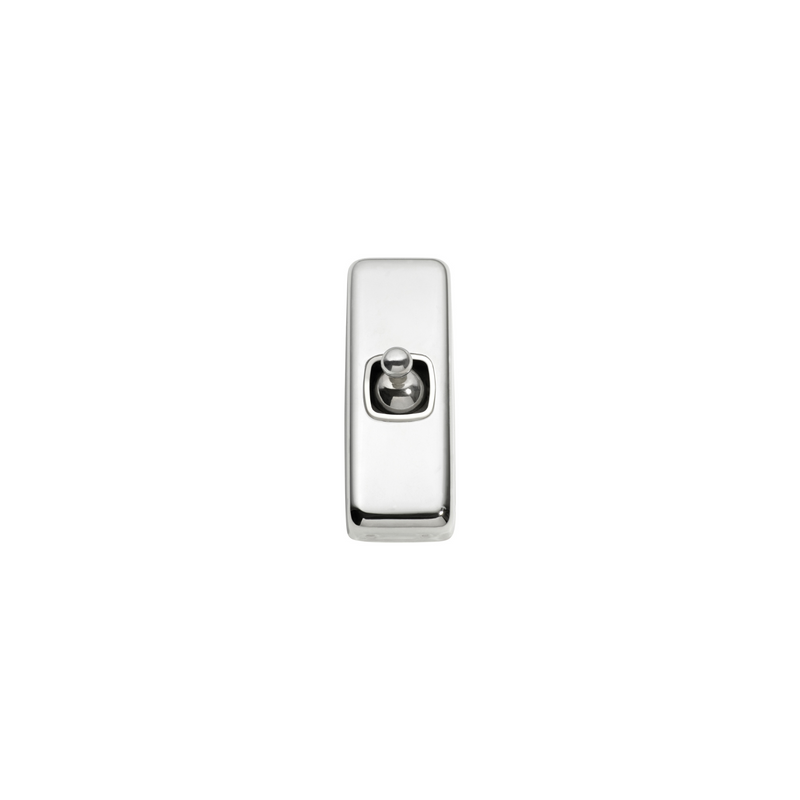 Switch - Architrave - Toggle 1 Gang Polished Chrome/White