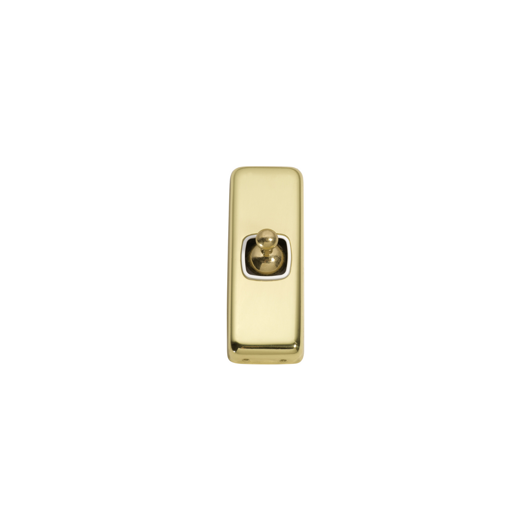 Switch - Architrave - Toggle 1 Gang Polished Brass/White