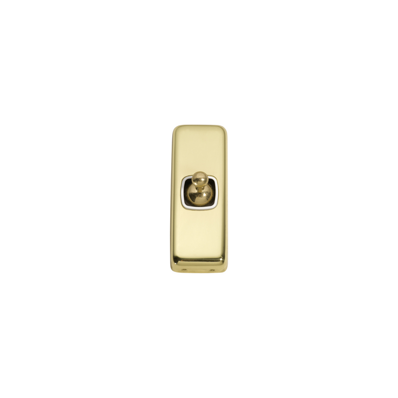 Switch - Architrave - Toggle 1 Gang Polished Brass/White