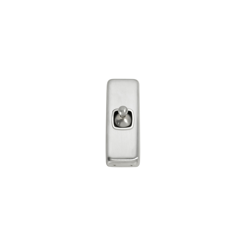 Switch - Architrave - Toggle 1 Gang Satin Chrome/White