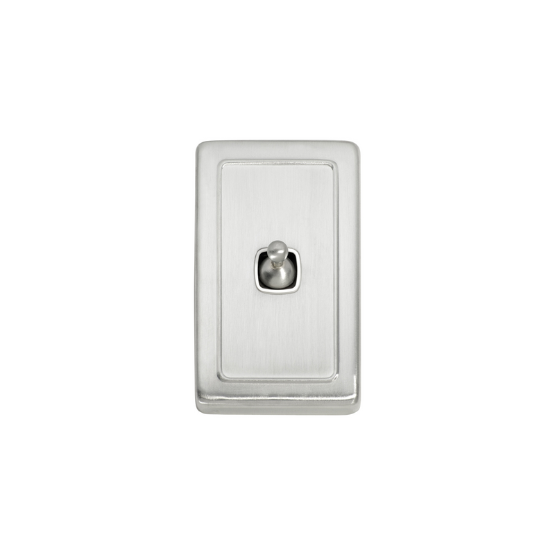 Switch - Toggle 1 Gang Satin Chrome/White