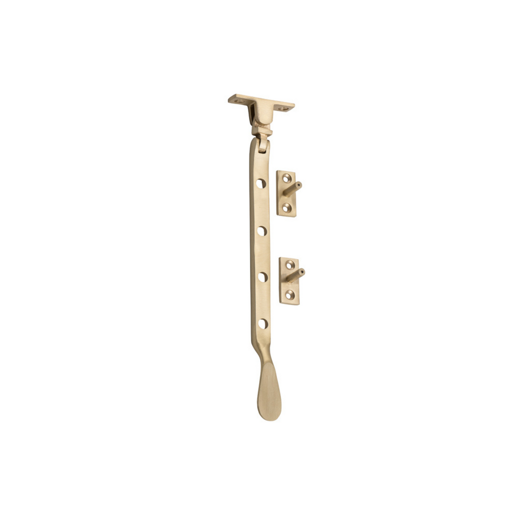 Casement Stay - Base Fix Satin Brass 200mm